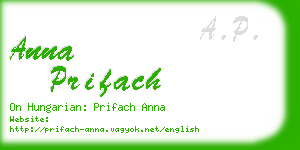 anna prifach business card